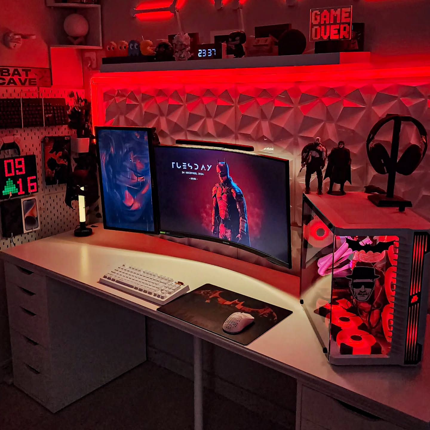 A high-tech testing laboratory with gaming hardware setups and diagnostic tools